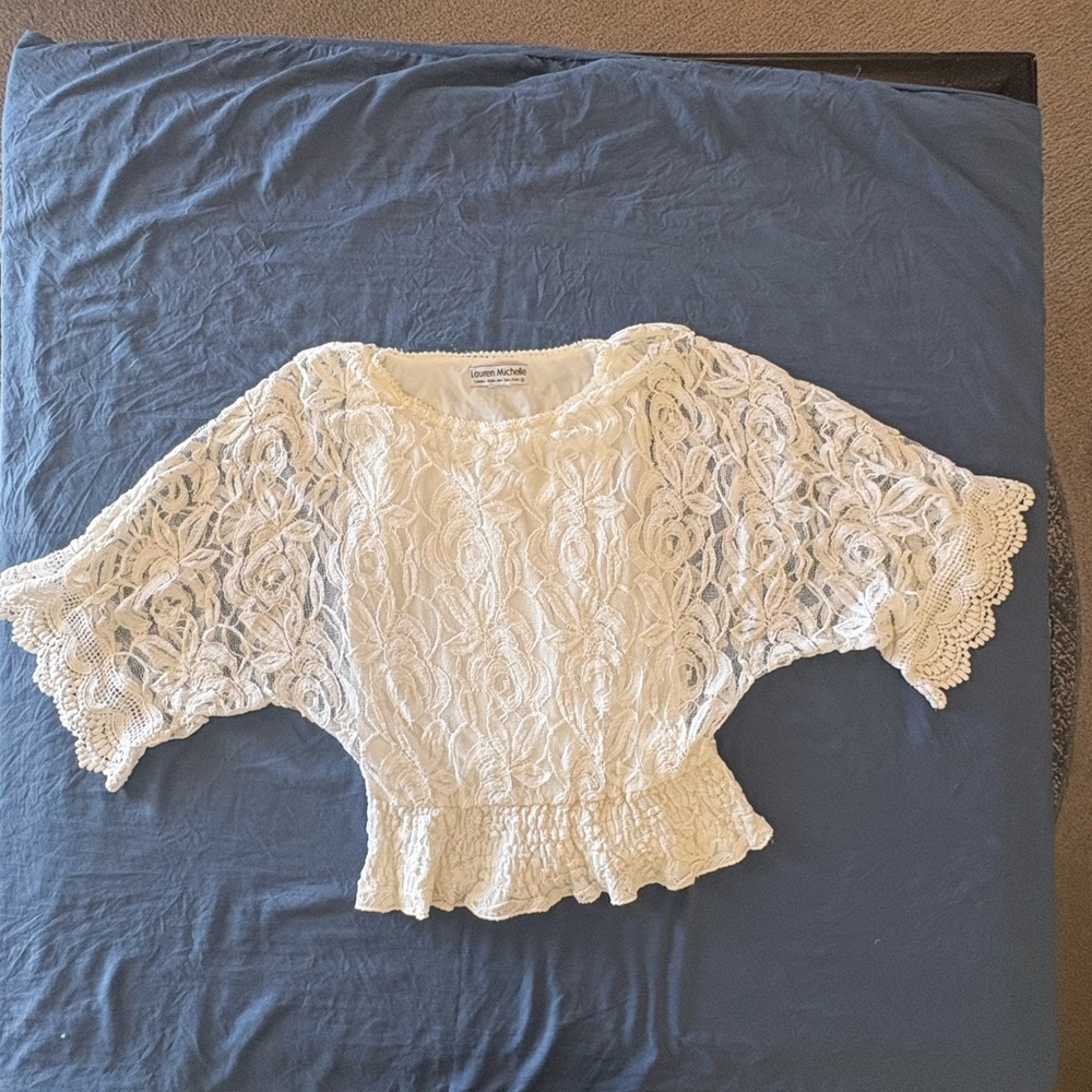 Lauren Michelle Cream Lace Blouse